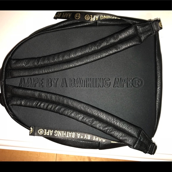 Aape by *A bathing ape leather black backpack - Picture 7 of 7